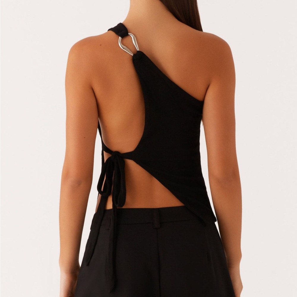 Peppermayo Safiya Black One-Shoulder Top